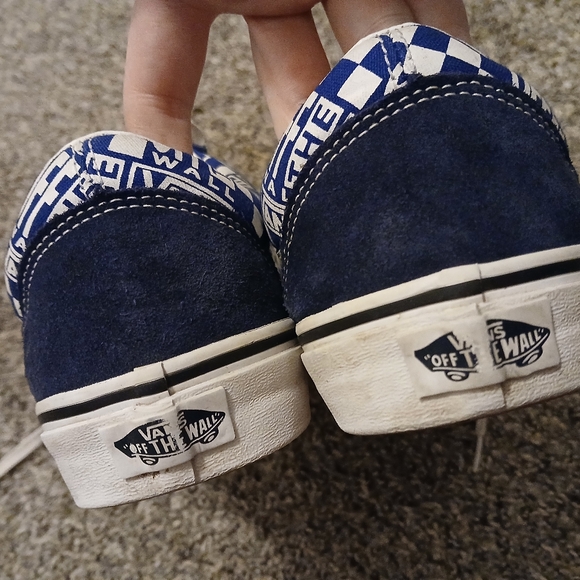 Vans Blue and White Checkered Sneakers - Picture 11 of 16